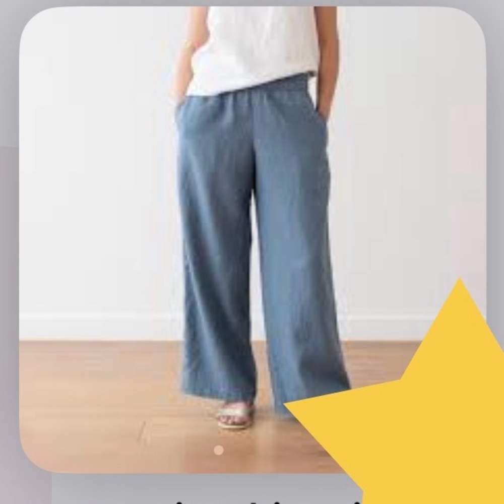 Women's Wide Leg Pants in Blue